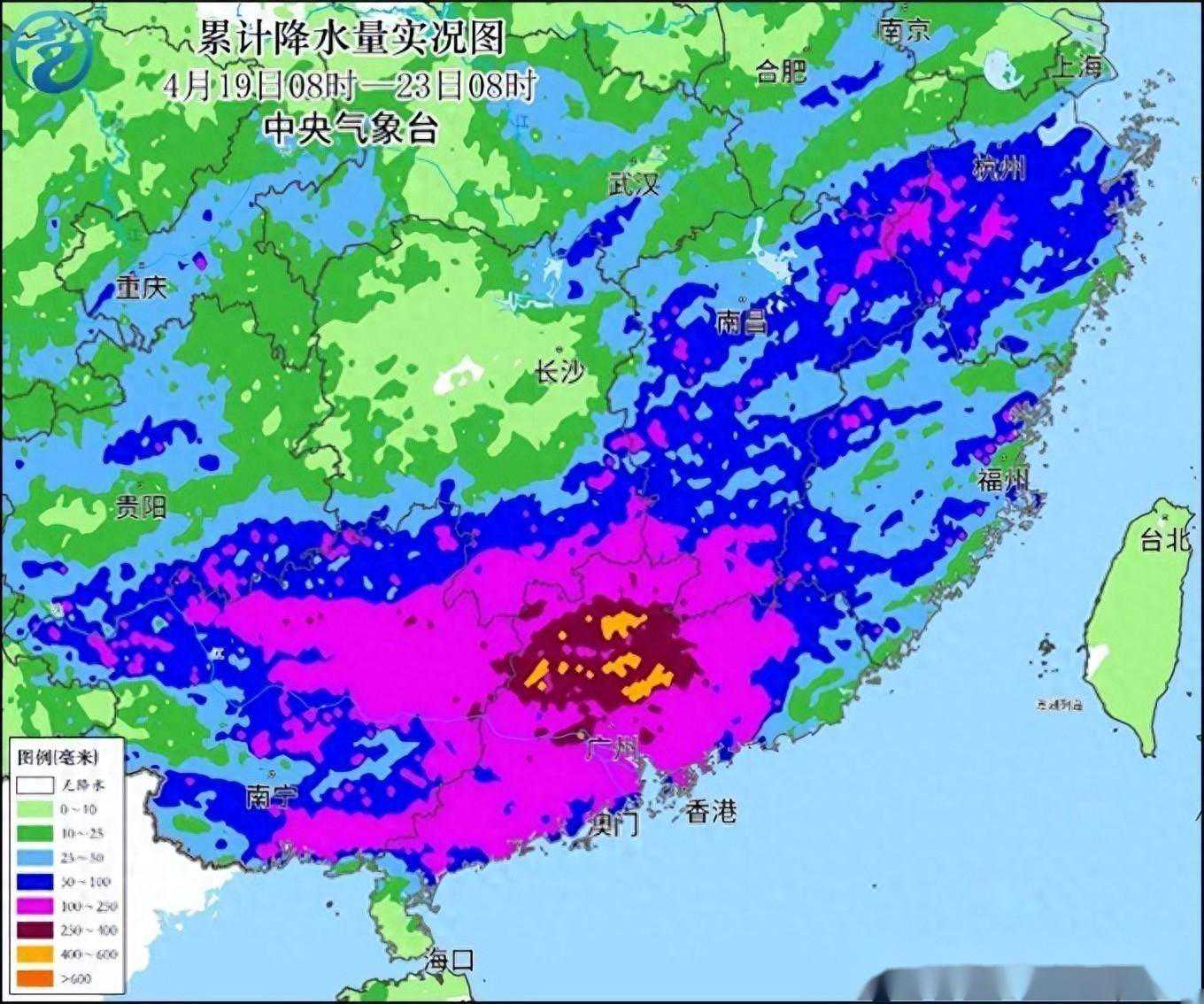 广东暴雨马上增强，特紫色大暴雨覆盖珠三角！预报：广州连下7天