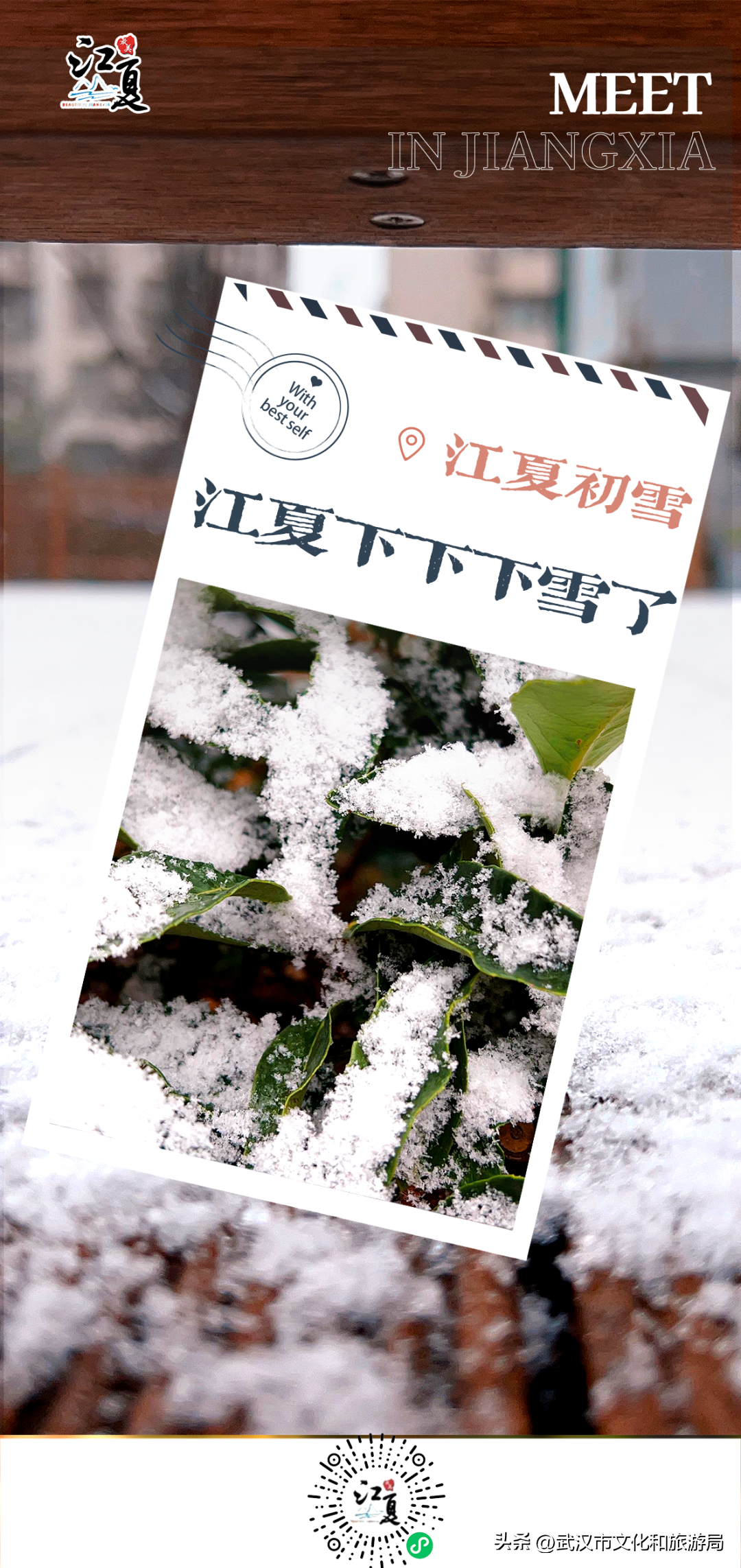 今天早上，江夏正式迎来了一场“鹅毛大雪”