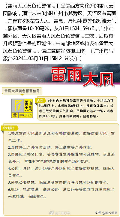 大风+雷雨！广州5区冰雹预警！南沙未来7日天气....