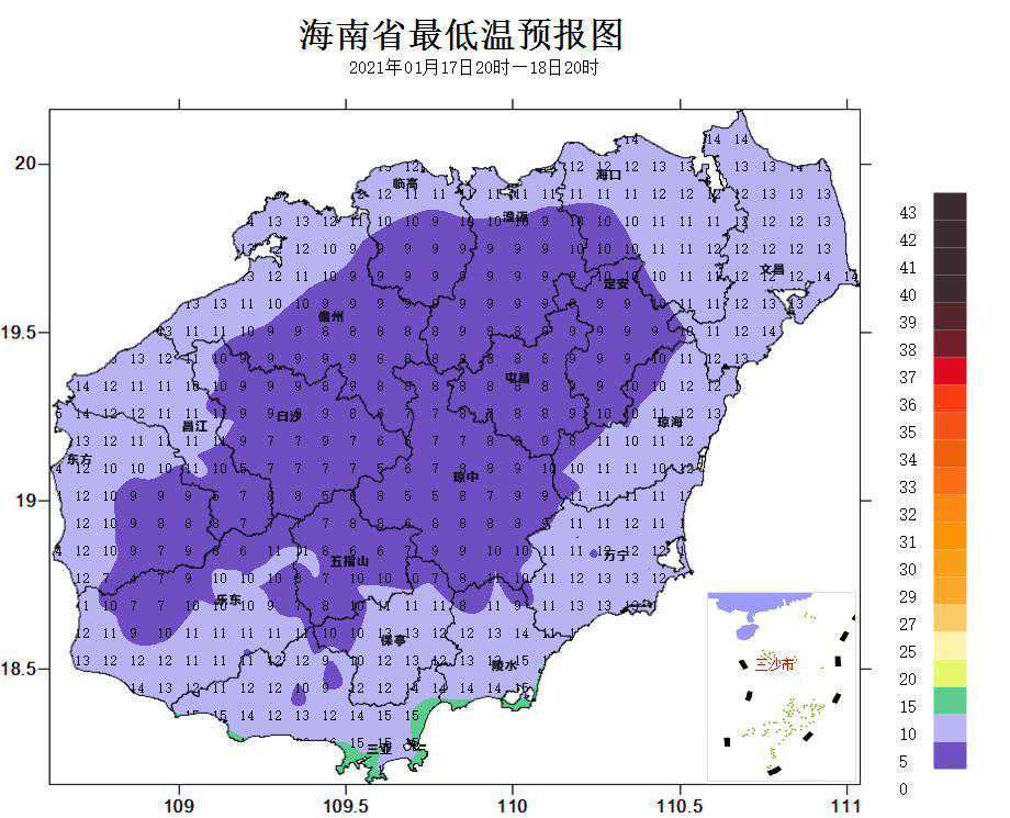 预警！今晚临高、澄迈等9市县最低气温将降到10℃及以下