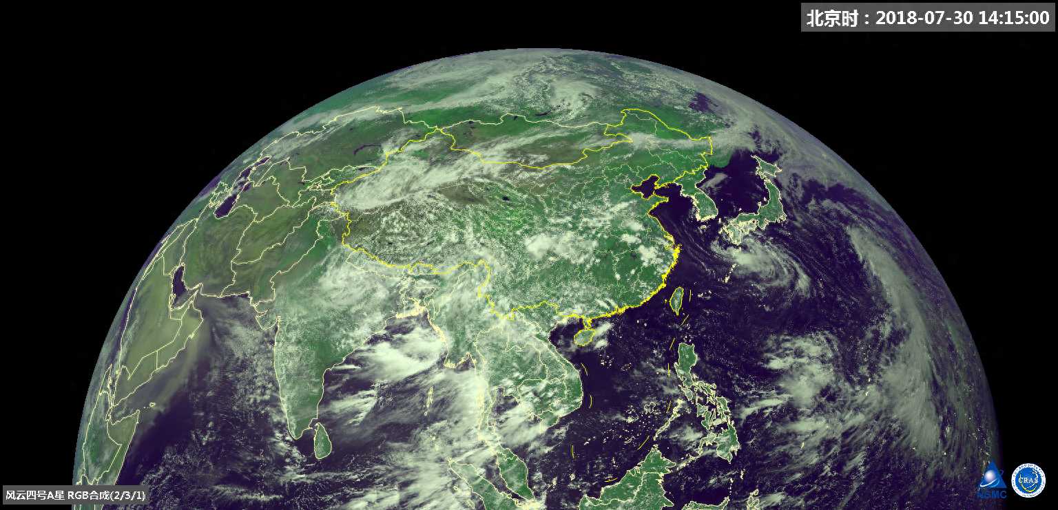 从太空看地球：我国风云4号卫星高清云图带你看今日天气舞台