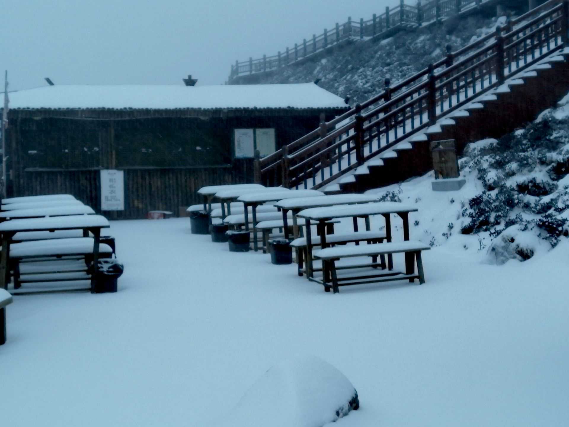 太白山今日现“飞雪奇景”，一夜从夏入冬，大雪厚度达15厘米