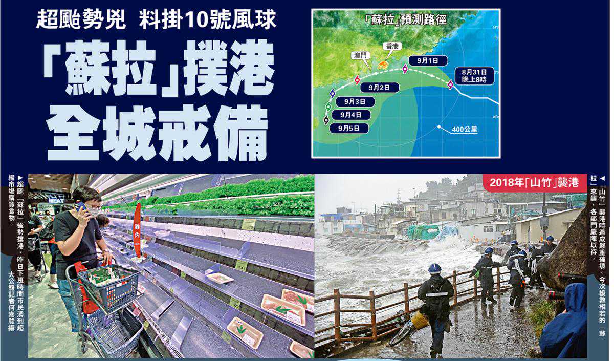香港料挂10号风球！全港打工仔放假3天